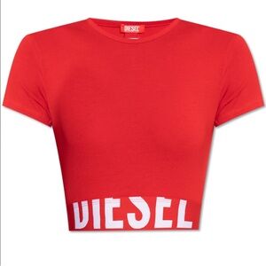 Diesel Logo Waistband Sporty Cropped Top
